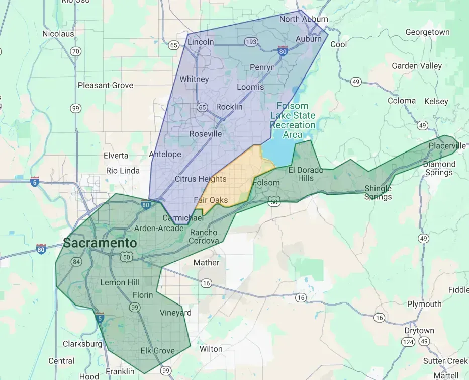 The Rug Specialists pickup and delivery routes by day across Greater Sacramento